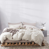 HKM-625683 Cotton Bed Linen Quilt Cover Set - 3-Piece Dormitory Bedding with Geometric Patterns for 1.2m to 2.0m Beds