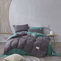 HKM-625683 Cotton Bed Linen Quilt Cover Set - 3-Piece Dormitory Bedding with Geometric Patterns for 1.2m to 2.0m Beds