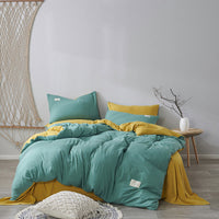 HKM-625683 Cotton Bed Linen Quilt Cover Set - 3-Piece Dormitory Bedding with Geometric Patterns for 1.2m to 2.0m Beds