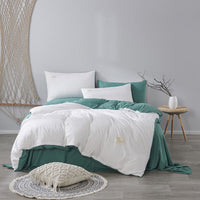 HKM-625683 Cotton Bed Linen Quilt Cover Set - 3-Piece Dormitory Bedding with Geometric Patterns for 1.2m to 2.0m Beds