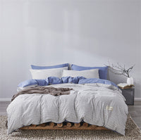 HKM-625683 Cotton Bed Linen Quilt Cover Set - 3-Piece Dormitory Bedding with Geometric Patterns for 1.2m to 2.0m Beds