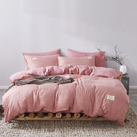 HKM-625683 Cotton Bed Linen Quilt Cover Set - 3-Piece Dormitory Bedding with Geometric Patterns for 1.2m to 2.0m Beds