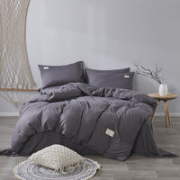HKM-625683 Cotton Bed Linen Quilt Cover Set - 3-Piece Dormitory Bedding with Geometric Patterns for 1.2m to 2.0m Beds