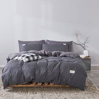 HKM-625683 Cotton Bed Linen Quilt Cover Set - 3-Piece Dormitory Bedding with Geometric Patterns for 1.2m to 2.0m Beds