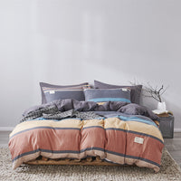 HKM-625683 Cotton Bed Linen Quilt Cover Set - 3-Piece Dormitory Bedding with Geometric Patterns for 1.2m to 2.0m Beds