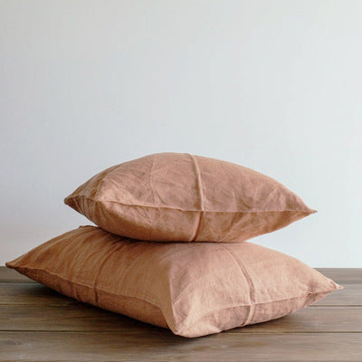 HKM-625811 Solid Color Cotton and Linen Retro Pillowcase - 48cm x 74cm, Available in Various Shades