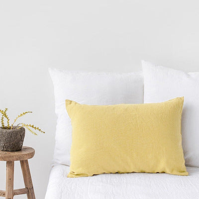 HKM-625811 Solid Color Cotton and Linen Retro Pillowcase - 48cm x 74cm, Available in Various Shades
