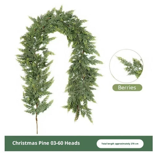 HKM-625811 Thickened Cedar Rattan Christmas Decorations in Various Pine Styles
