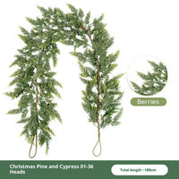 HKM-625811 Thickened Cedar Rattan Christmas Decorations in Various Pine Styles
