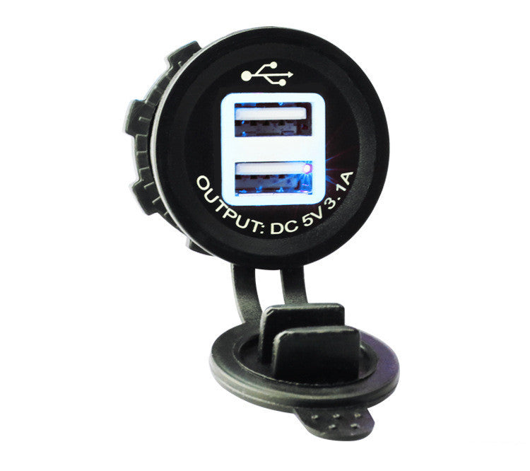 HKM-625875 Waterproof Dual USB Charging Light Pole for Cars and Motorcycles - Red, Blue, Green Options