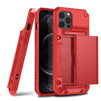 HKM-625939 Sleek Full-Cover TPU+PC Mobile Phone Case for Apple 12 Pro Max with Card Slot - Available in Multiple Colors
