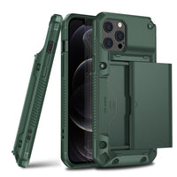 HKM-625939 Sleek Full-Cover TPU+PC Mobile Phone Case for Apple 12 Pro Max with Card Slot - Available in Multiple Colors
