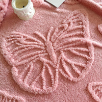 HKM-626003 Butterfly Print Cotton Wool Leisure Blanket - Various Sizes and Colors Available
