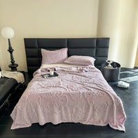 HKM-626003 Butterfly Print Cotton Wool Leisure Blanket - Various Sizes and Colors Available