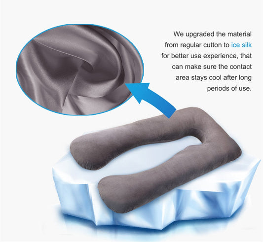 HKM-626067 U-Shaped Pregnancy Pillow with Ice Silk Fabric for Maternal Comfort and Support