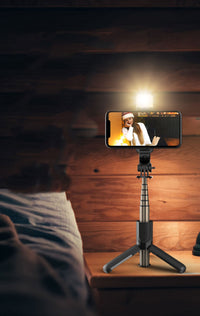 HKM-626067 Universal Multi-Function Mobile Phone Live Broadcast Stand with Lighting Options