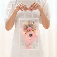 HKM-626131 Soap Flower Gift Box Bundle with Dried Flowers and Light Greeting Cards
