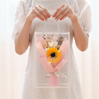 HKM-626131 Soap Flower Gift Box Bundle with Dried Flowers and Light Greeting Cards