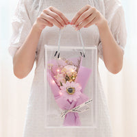 HKM-626131 Soap Flower Gift Box Bundle with Dried Flowers and Light Greeting Cards