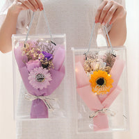 HKM-626131 Soap Flower Gift Box Bundle with Dried Flowers and Light Greeting Cards