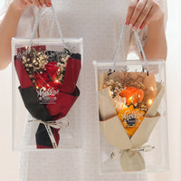 HKM-626131 Soap Flower Gift Box Bundle with Dried Flowers and Light Greeting Cards