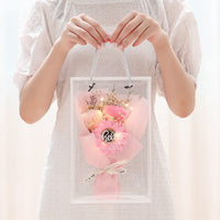 HKM-626131 Soap Flower Gift Box Bundle with Dried Flowers and Light Greeting Cards