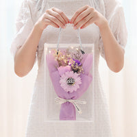 HKM-626131 Soap Flower Gift Box Bundle with Dried Flowers and Light Greeting Cards