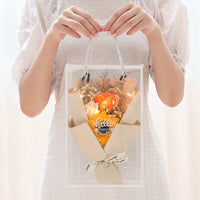 HKM-626131 Soap Flower Gift Box Bundle with Dried Flowers and Light Greeting Cards