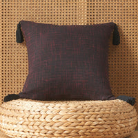 HKM-626131 Solid Color Cotton Linen Fringe Pillow with Various Color and Filling Options