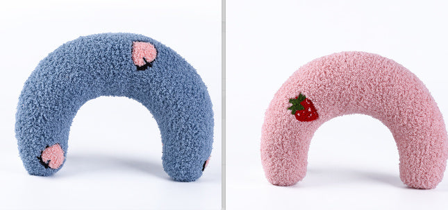 HKM-626131 U-Shaped Cat Sleeping Pillow for Cervical Support - Soft Polyester with Sound Features