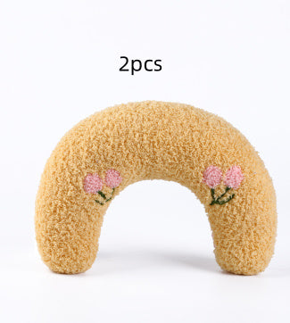 HKM-626131 U-Shaped Cat Sleeping Pillow for Cervical Support - Soft Polyester with Sound Features