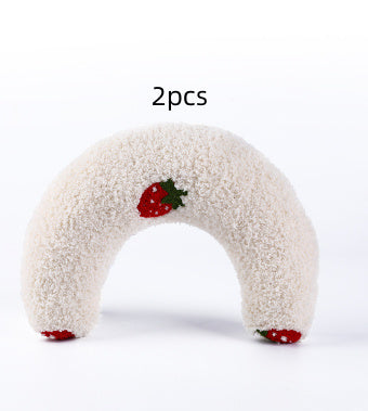 HKM-626131 U-Shaped Cat Sleeping Pillow for Cervical Support - Soft Polyester with Sound Features