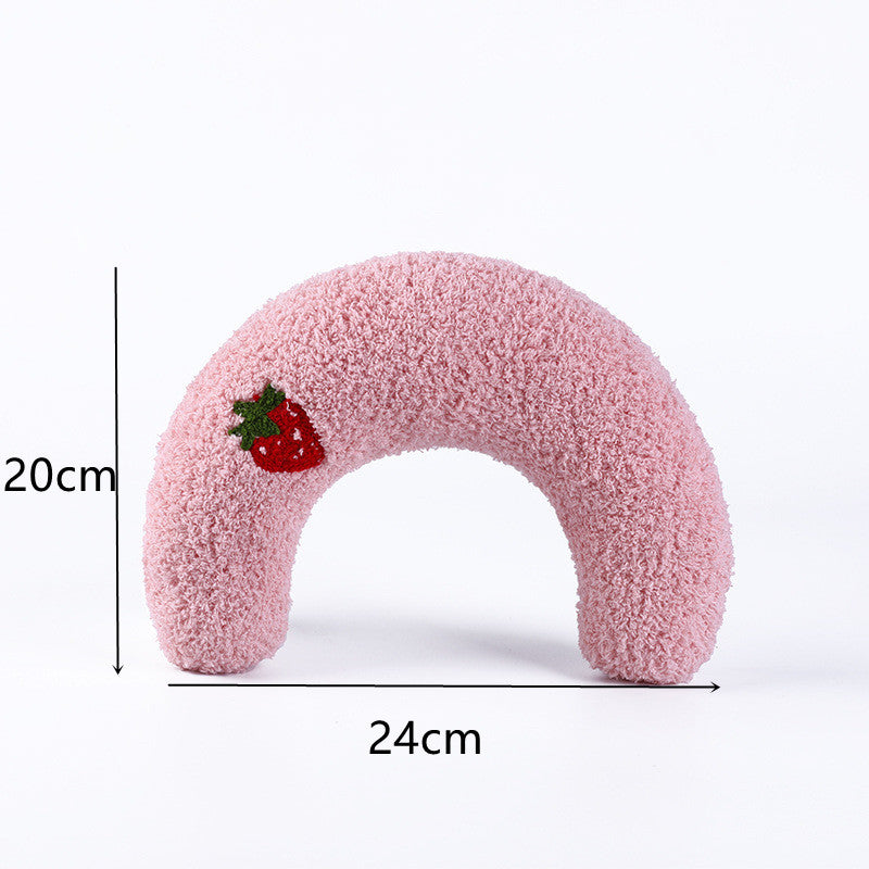 HKM-626131 U-Shaped Cat Sleeping Pillow for Cervical Support - Soft Polyester with Sound Features
