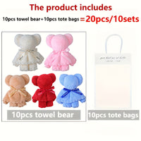 HKM-626259 20-Piece Bear Towel Gift Set for Special Occasions - Soft Plush Towels in Festive Designs, Ideal for Events and Celebrations