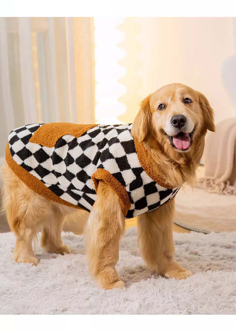 HKM-626259 Cozy Black Fluffy Cotton-Padded Jacket Vest for Dogs - Available in Sizes 3XL to 8XL