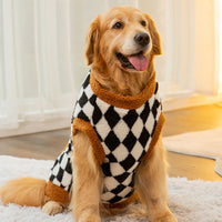 HKM-626259 Cozy Black Fluffy Cotton-Padded Jacket Vest for Dogs - Available in Sizes 3XL to 8XL