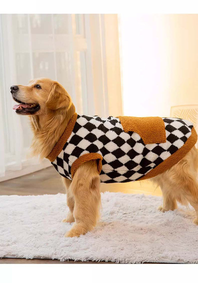 HKM-626259 Cozy Black Fluffy Cotton-Padded Jacket Vest for Dogs - Available in Sizes 3XL to 8XL