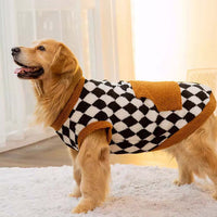 HKM-626259 Cozy Black Fluffy Cotton-Padded Jacket Vest for Dogs - Available in Sizes 3XL to 8XL