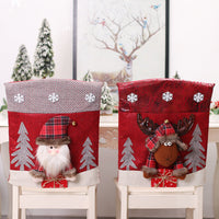 HKM-626515 Three-Dimensional Cartoon Chair Cover - Santa, Snowman, and Deer Design