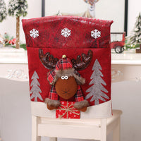 HKM-626515 Three-Dimensional Cartoon Chair Cover - Santa, Snowman, and Deer Design