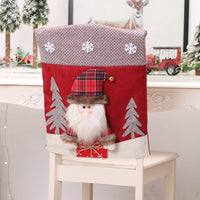 HKM-626515 Three-Dimensional Cartoon Chair Cover - Santa, Snowman, and Deer Design
