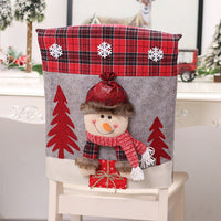 HKM-626515 Three-Dimensional Cartoon Chair Cover - Santa, Snowman, and Deer Design