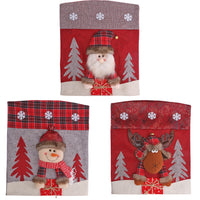 HKM-626515 Three-Dimensional Cartoon Chair Cover - Santa, Snowman, and Deer Design