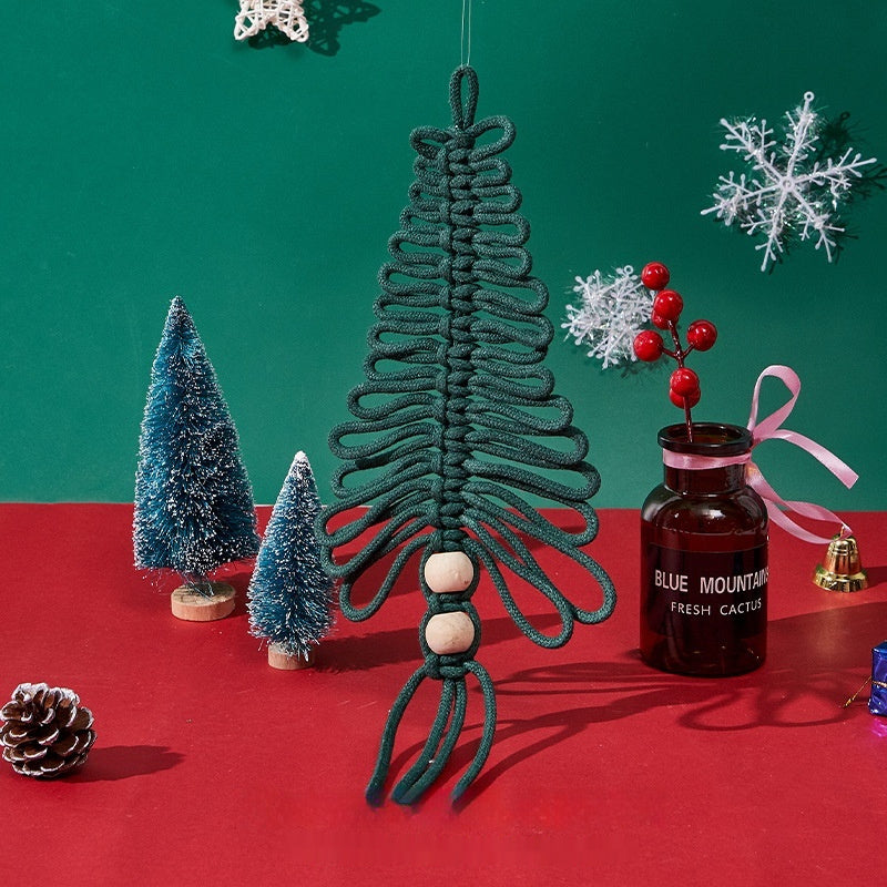 KTX-626643 Nordic Christmas Tree Woven Tapestry Wall Hanging for Home Decoration