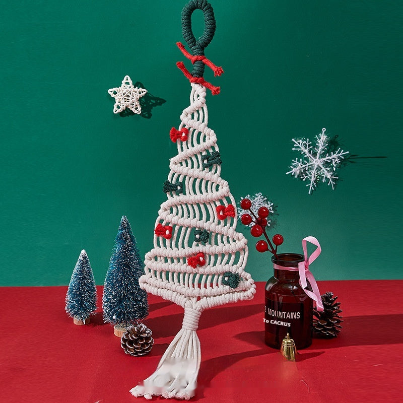 KTX-626643 Nordic Christmas Tree Woven Tapestry Wall Hanging for Home Decoration