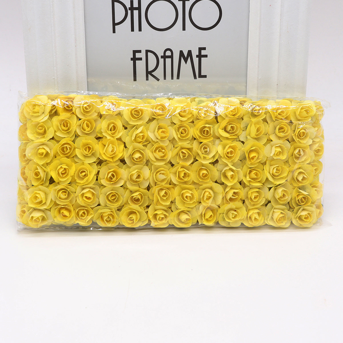 HKM-626771 Mini Artificial Paper Rose Bouquet - 144pcs 1.5-1.8cm for DIY Crafts, Wreaths, and Wedding Decor