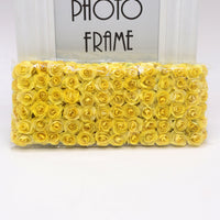 HKM-626771 Mini Artificial Paper Rose Bouquet - 144pcs 1.5-1.8cm for DIY Crafts, Wreaths, and Wedding Decor