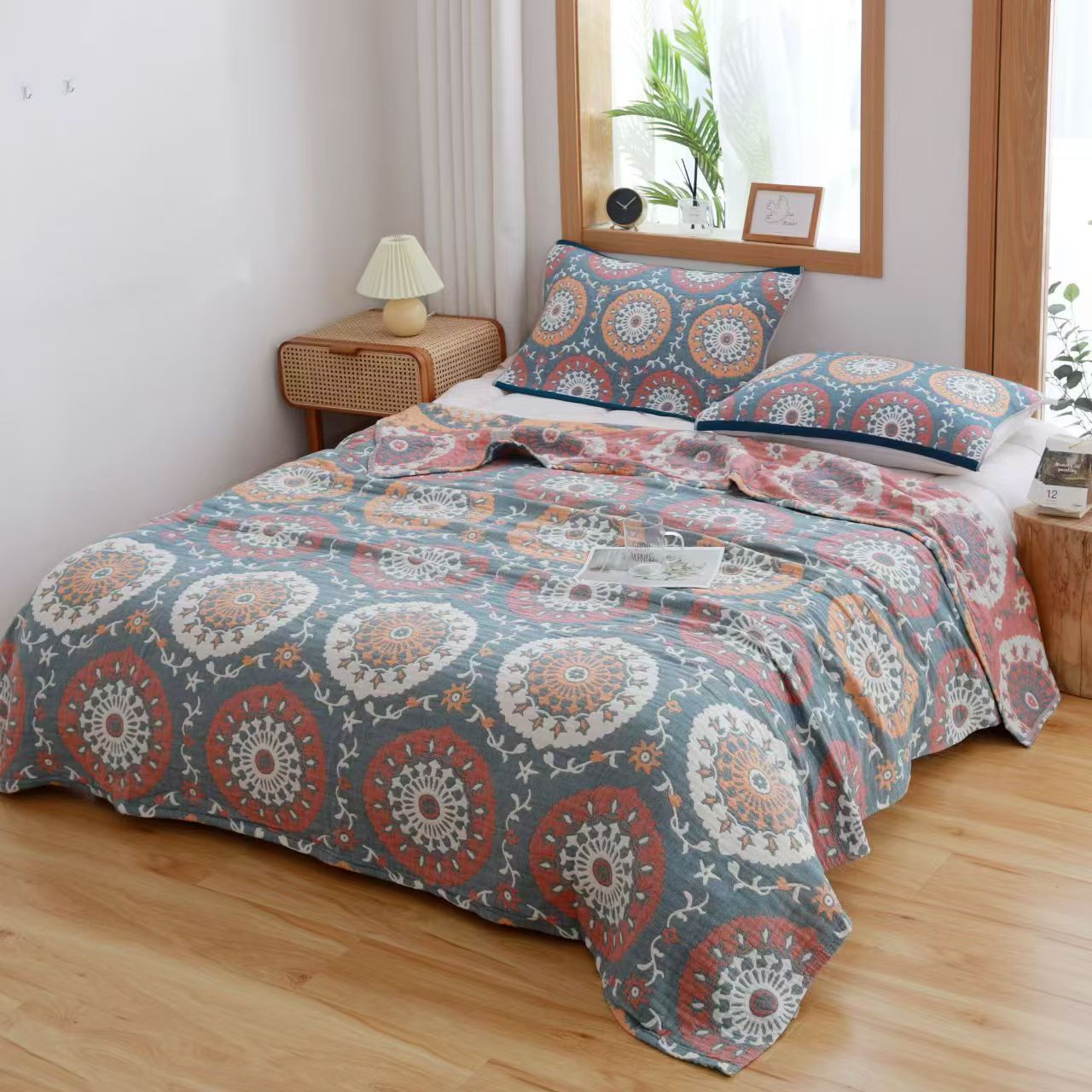 HKM-626835 Pure Cotton Four-Layer Towel Blanket for Summer - Soft and Cozy Cover