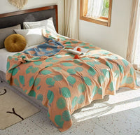 HKM-626835 Pure Cotton Four-Layer Towel Blanket for Summer - Soft and Cozy Cover