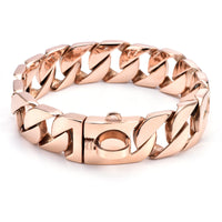 HKM-626963 Stainless Steel Rose Gold Wide Bib Collar Dog Leash for Medium and Large Dogs